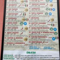 Menu at Pasta GO! in Lodz