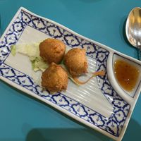 Tod Mun Pak (vegetable dumplings) with Thai sauce  at Rama Thai in Dundee