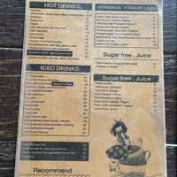 Menu at Peak Cafe in Koh Lanta