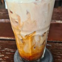 Cuppcino with walnut milk at Peak Cafe in Koh Lanta