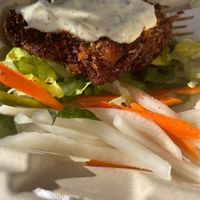 Crab(less) cakes  at Sweet Melissa Cafe in Laramie