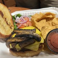 Mushroom Swiss burger  at Sweet Melissa Cafe in Laramie