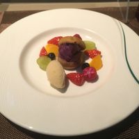 dessert (purple sweet potato, fruits, apple sherbet) at Ciliegio in Tokyo