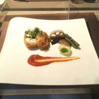 Tofu and potato wrap with mushrooms, arrabiata sauce, olive oil basil flavor at Ciliegio in Tokyo