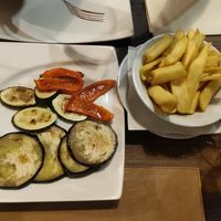 Grilled veg & fries at Gostilna Sidro in Izola