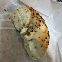 Superfood bagel with chive cashew cream cheese at Knead Bagels in Philadelphia