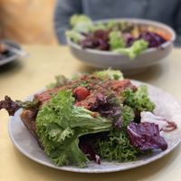 Sweet potato waffle with onion chutney and salad - Kais, Bremerhaven  at Kais in Bremerhaven
