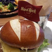 Vegan burger bun. at Hard Rock Cafe in Newcastle Upon Tyne