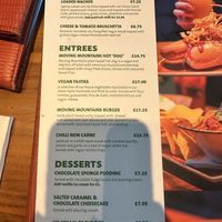 Vegan menu  at Hard Rock Cafe in Newcastle Upon Tyne
