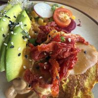 Chickpea omelette   at Eduardos Hideaway in Noord