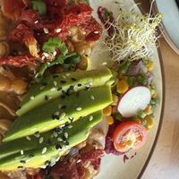 Chickpea omelette   at Eduardos Hideaway in Noord