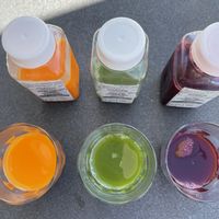 Raw juices   at Chau Veggie Express in Vancouver