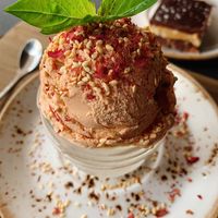 Thai milk tea ice cream at Chau Veggie Express in Vancouver