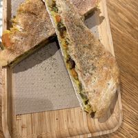 Hummus and roasted veg sandwich  at Originem in Girona