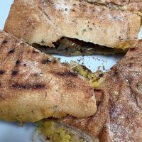 Hummus & roasted veg sandwich   at Originem in Girona
