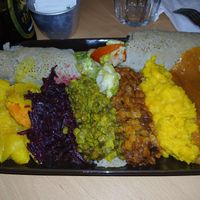 6 vegan dishes with breads at Gursha in Dublin