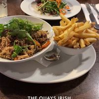 Rice stir fry with chips  at Quays in Dublin