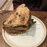 Aubergine sandwich   at Gecko Coffeehouse in East London