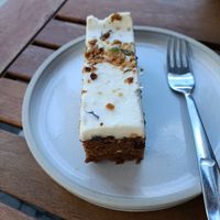 Carrot cake at Gecko Coffeehouse in East London