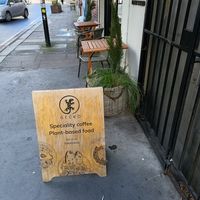 Front of cafe at Gecko Coffeehouse in East London