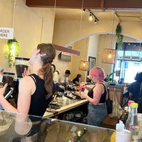 Open kitchen  at Gecko Coffeehouse in East London