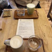 Chai Latte and Matcha  at Gecko Coffeehouse in East London