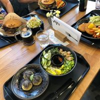 Burgers, Schnitzel, Sushi bowl (without ginger), Plum jam dumplings at Forky's - Ostrava in Ostrava