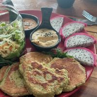 Nice falafel.    Not deep fried. Great salad dressing at Home No.8 in Krabi