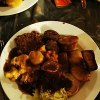The vegan roast with yorkie and cauli cheese! at The Plough Inn in Taunton