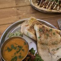 Masala dosa and rani kebab  at En Root - Peckham in South East London