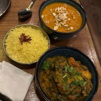 Badami and saag aloo  at Chaat Indian Tapas & Lounge in West Kirby