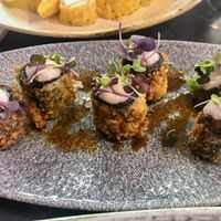 Crujiente de berenjena con miso at Miss Sushi in Mallorca