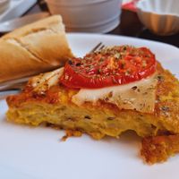 Tortilla vegana napolitana at Pasiones Bar  in Gijon