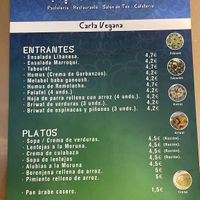 Menu at La Mediterránea in Albacete