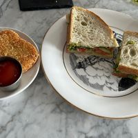 Veggie Sandwich and Hashbrowns  at Bread + Roses in Hyannis