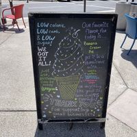 signage and menu mentions vegan options   at Paradise Yogurt in San Diego