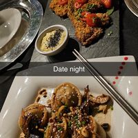 Vegan wontons and milanesa at TANTRA in Salta