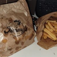 Very small portions of fries, but good. at Jimmy's Street Food in Paris