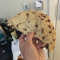 Cookie is huge. This is half of it  at Jimmy's Street Food in Paris