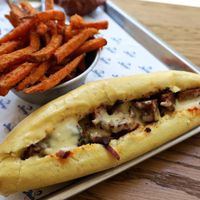 Sub + Sweet potato fries at Jimmy's Street Food in Paris