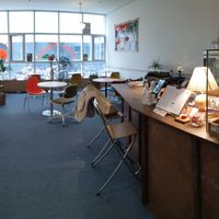 counter and seating at Godny Cafe in Seoul