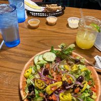 Big Greek salad sans feta! at Mountain State Brewing Co in Bridgeport