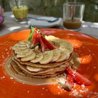 All pancakes are gluten free!  at 100 Culpa in Porto
