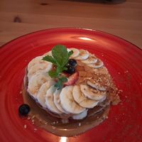 "Fitness" pancakes at 100 Culpa in Porto