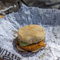 Bacon and egg sandwich at Dulce Vegan Bakery and Cafe in Atlanta