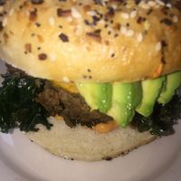 breakfast bagel.  at Dulce Vegan Bakery and Cafe in Atlanta