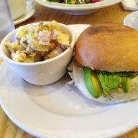 Green Goddess Sandwich with Cuban Potato Salad at Dulce Vegan Bakery and Cafe in Atlanta
