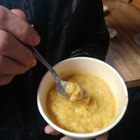 Cheesy grits! at Dulce Vegan Bakery and Cafe in Atlanta