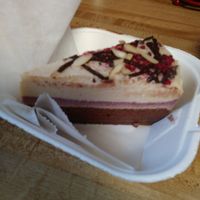 Raw chocolate rasberry cheesecake at Dulce Vegan Bakery and Cafe in Atlanta