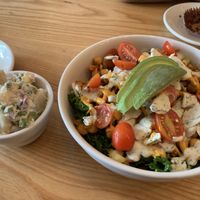 buffalo ranch salad and potato salad at Dulce Vegan Bakery and Cafe in Atlanta